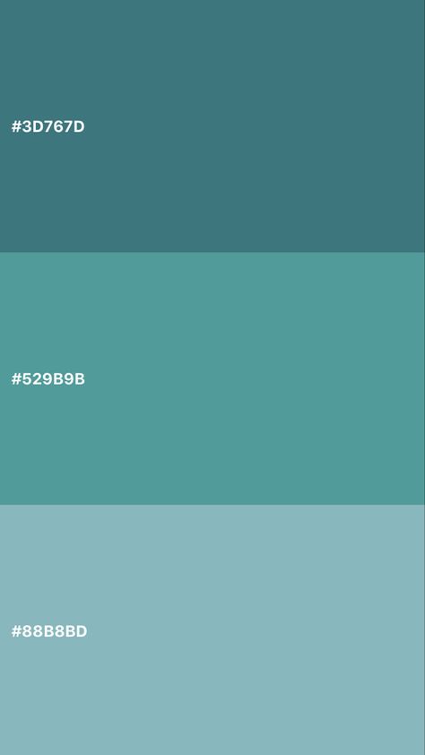 Teal color pallet with hex codes. #colorpaletteinspiration #teal #aesthetic #tealover #color #colorpalettes #colorpallete #colorpaletteinspiration Teal Aesthetic Color Palette, Teal Color Palette Hex Code, Dark Teal Hex Code, Teal Pallete, Tosca Pallete Color, Tosca Pallete, Teal Hex Code, Pastel Teal Aesthetic, Pastel Teal