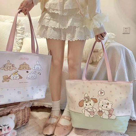 ﾟ☁︎｡ Kawaii tote bag ﾟ☾ ﾟ Price- 1250 + international shipping Shop from link in bio Takes 4-7 weeks to deliver once preorders submitted . . . . . . #coquette #bow #bowseason #koreanfashion #top #imported Kawaii Handbags, Bow Season, Women Cartoon, Commuter Bag, Student Fashion, Zipped Bag, Casual Tote, Handbags For Women, Casual Girl