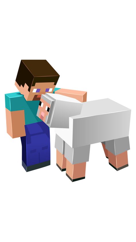 What is this cute animal that Steve is petting? This is the little lamb that appears after the sheep is bred with wheat. The game Minecraft sticker with Steve and Lamb!. Minecraft Kawaii, Simple Sandbox, Minecraft Sheep, Minecraft Stickers, Minecraft Images, Minecraft Pictures, Minecraft Steve, Minecraft Mobs, Minecraft Birthday