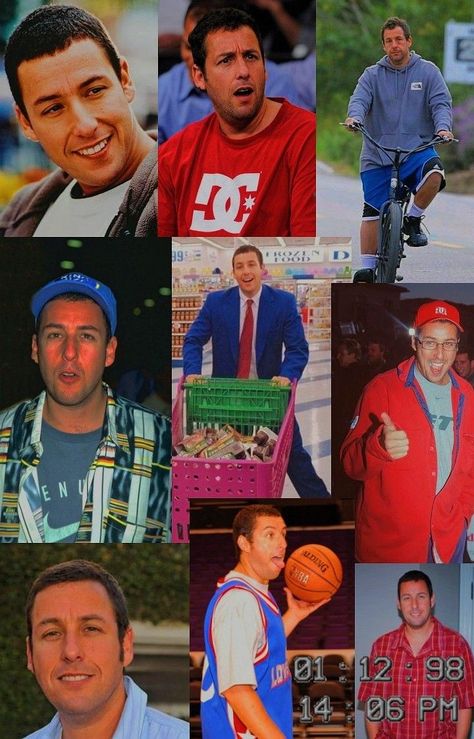 Adam Sandler Wallpaper Aesthetic, Adam Sandler Collage, Adam Sandler Wallpaper, Adam Sanders, Fred Savage, Spirit Week Outfits, Superman Shirt, John Mulaney, Michael Keaton