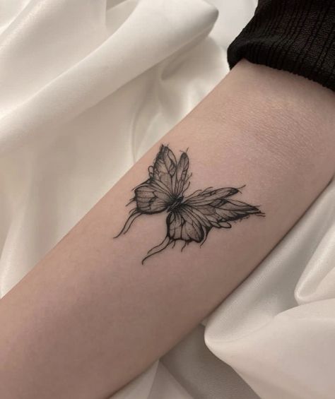 Butterfly Tattoo, Tattoo On, Flower Tattoo, Tattoo Ideas, Tattoos, White, Black