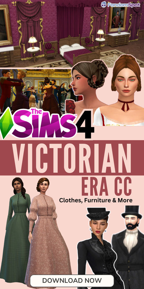 The Sims 4 Historical Mods, Sims4 Cc Victorian, Decades Cc Sims 4, Sims 4 Historical Clothes, Sims 4 Cc Victorian Sleepwear, Sims 1890 Cc, The Sims 4 Cc Victorian Furniture, Sims 4 Royal Family Poses, Sims 4 Tea Party