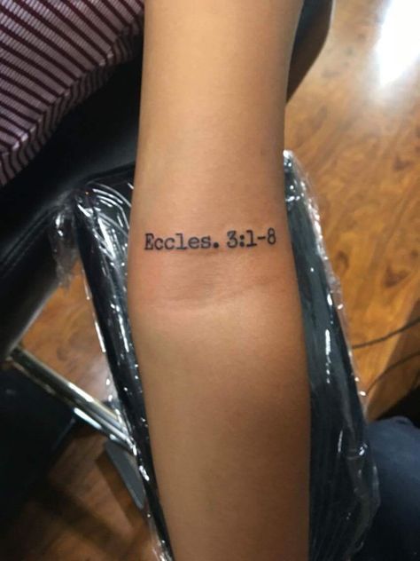 Bible verse tattoo. Ecclesiastes 3:1-8 Ecclesiastes 3 1 Tattoo, Ecclesiastes 3:1-8 Tattoo, Ecclesiastes 3 11 Tattoo, Ecclesiastes Tattoo, Ecclesiastes 3:1-8, Agape Tattoo, Bible Verse Tattoo, Small Cross Tattoos, Tattoos 2022