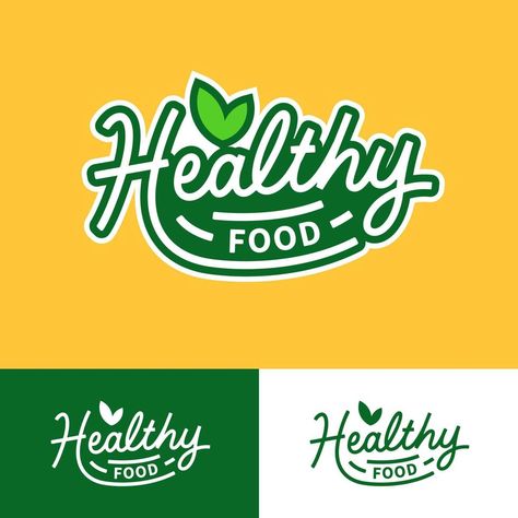 Healthy food typography logo template vector illustration Snacks Logo Design, Juice Brand Logo, Healthy Food Logo Design, Hidden Hunger, Food Brand Logo, Tasty Logo, Food Brand Logos, Organic Food Logo, Healthy Food Logo