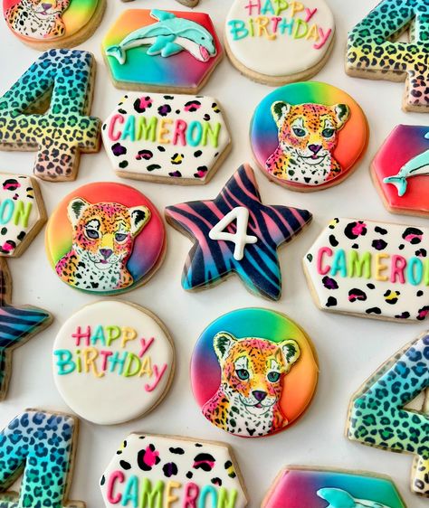 Oh how my inner elementary school self loved this set 😍 back in the day I loved going shopping for school supplies because it meant getting new Lisa Frank stuff and I was obsessed! #birthdaycookies #customcookies #royalicingcookies #lisafrankcookies Lisa Frank Cookies Decorated, Lisa Frank Cookies, Going Shopping, Lisa Frank, Birthday Cookies, Royal Icing Cookies, Custom Cookies, Back In The Day, Elementary School