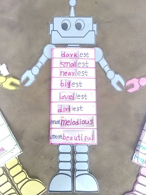 ROBO D.C - A Creative Activity and Transaction to Teach Degrees of Comparison. Craft And Structure In Reading, Level A Reading Activities, Dok Level 3 Activities, Degrees Of Comparison Activities, Primary School Activities, Degrees Of Comparison, Childhood Memories Quotes, Comparative Adjectives, English Lesson Plans