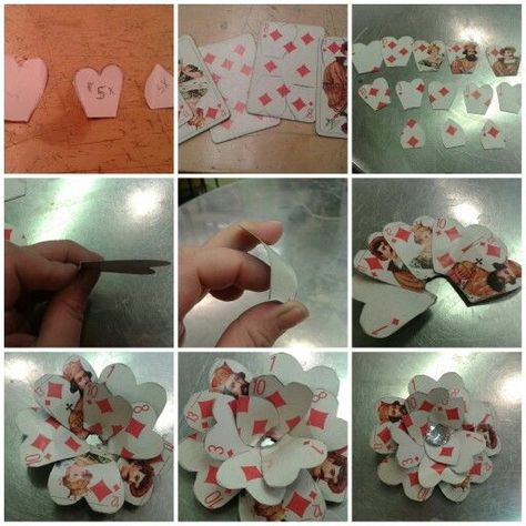 Wonderland Bathroom, Comic Christmas, Wonderland Party Theme, Playing Card Crafts, Halloween Alice In Wonderland, Theme Bapteme, Queen Of Hearts Halloween, Diy Playing Cards, Alice In Wonderland Diy