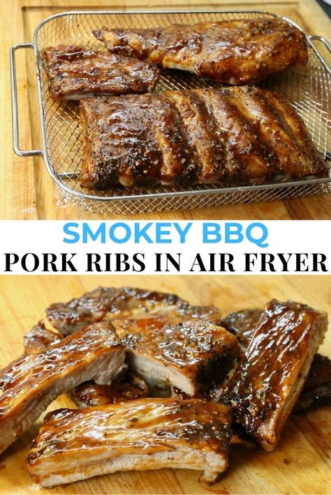 Pork Ribs In Air Fryer, Ribs In Air Fryer, Air Fryer Ribs, Cooking Pork Ribs, Boneless Pork Ribs, Air Fryer Pork, Bbq Pork Ribs, Bbq Spice, Pork Recipes Easy