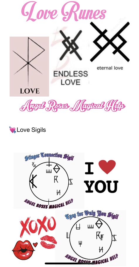 Love Symbol Witchcraft, Love Obsession Sigil, Sigils Love Spell, Rune For Attracting Love, Sigils Love, Love Ruins Witchcraft, Sigil For Love Spell, Love Runes Witchcraft, Sigil For Love Attraction