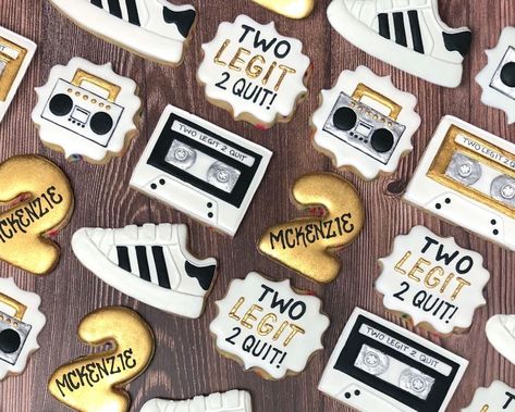 To Legit To Quit Birthday, 90s Hip Hop Cookies, Two Legit To Quit Birthday Decorations, Two Legit To Quit Birthday Cookies, 2 Legit 2 Quit Birthday, Too Legit To Quit Birthday, 2 Legit To Quit, 2 Legit To Quit Birthday Cake, 2 Legit 2 Quit Birthday Cake