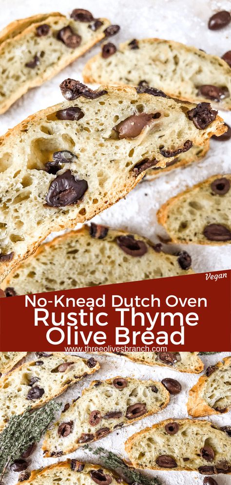 Black Olive Bread Recipe, Dutch Oven Bread, Olive Bread, Artisan Bread Recipes, Knead Bread, Rustic Bread, Dutch Oven Recipes, No Knead Bread, No Knead