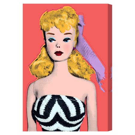 Add a pop of style to your master suite or walk-in closet with this retro canvas print, showcasing a vintage-inspired Barbie motif. Made in the USA. Pop Art Room, Barbie Drawings, Oliver Gal Art, Girl Barbie, Wood Peg Dolls, Glam Wall Art, Dolls Vintage, Motivational Art, Vintage Glam