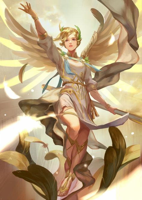 Victory Mercy - More at https://pinterest.com/supergirlsart #overwatch #greek #goddess #nike #angel #fanart Mercy Fanart, Winged Victory, Character Design Cartoon, Mercy Overwatch, Video Game Fan Art, Overwatch Fan Art, Overwatch 2, 3d Artist, Comic Character