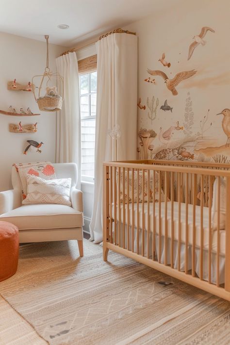 29 Coastal Nursery Ideas to Transform Your Baby's Room Coastal Nursery Ideas, Twin Nursery Room, Sea Animal Nursery, Duck Nursery, Coastal Nursery, Animal Themes, Playful Colors, Agriculture Industry, Relaxing Space