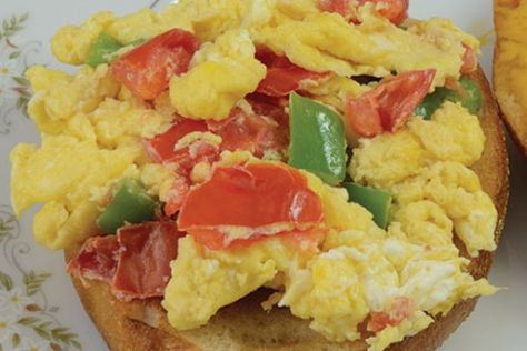 Microwave Denver Scramble Slider | MyPlate Denver Scramble, Egg Scramble, Deli Ham, Black Bean Soup, Fresh Salsa, No Dairy Recipes, Recipe Images, Bean Soup, Healthy Eating Habits