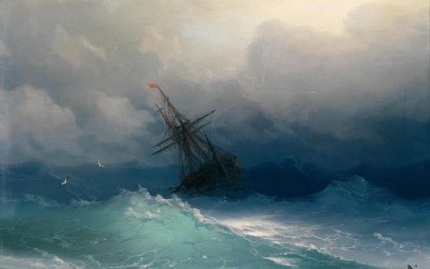 Body of water painting wallpaper, Ivan Aivazovsky, sea, ship, seagulls Ivan Konstantinovich Aivazovsky, Ivan Konstantinovich, Ivan Aivazovsky, No Wave, Marine Artist, Navi A Vela, Anton Chekhov, Rough Seas, Russian Painting