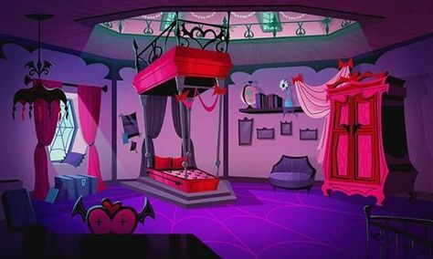 A gloomy look at Draculaura's vampire room! 👀❤👄 #MonsterHigh #Draculaura #Room #QueTanFabuulosaEres #MonsterHighColombia #CelebrateYou #HowDoYouBoo Draculaura Room, High School Layout, Monster High Accessories, Vampire Room, Monster High Bedroom, Monster High Halloween Costumes, Monster High Room, Dollhouse Renovation, Monster High Halloween