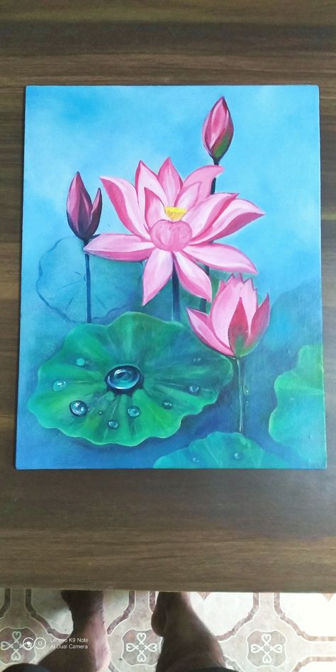 Lotus Painting Watercolor, Lotus Acrylic Painting, Diwali Designs, Lotus Paintings, Art Facts, 3d Rangoli, Lotus Drawing, Lotus Flower Painting, Lotus Rangoli