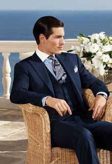 Chicboutique: Ralph Lauren Men's Clothing | Purple Label Spring Mens Suits 2012 By Ralph Lauren Blue Groom, Don Pedro, A Man In A Suit, Der Gentleman, Man In A Suit, Groomsmen Wedding, Luxury Clothes Men, Prom Suits, Navy Suit