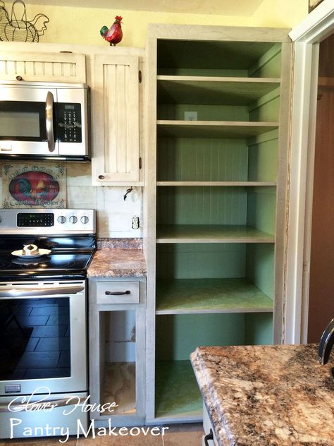 We have tons of space now and no longer have to over crowd all the other cabinets just to get it all "put away".  I'm still rearranging and trying to figure out where the best space is for everything. Pantry Beside Stove, In Wall Pantry, Rolling Pantry, Wall Pantry, House Pantry, Ikea Bookcase, Home Improvement Ideas, Pantry Remodel, Pantry Makeover