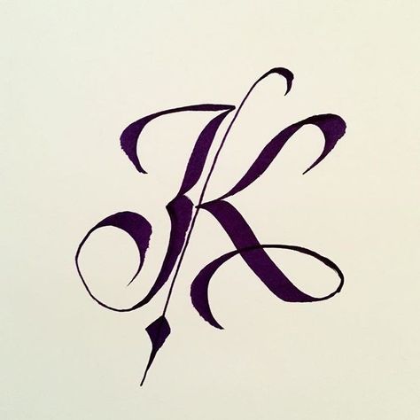 Letter K Tattoo, Italic Calligraphy, Calligraphy Worksheet, Lettering Styles Alphabet, Fancy Writing, The Letter K, K Tattoo, Alfabet Letters, Shiva Tattoo