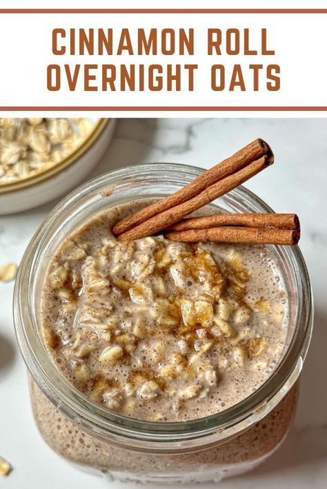 May 7, 2023 - This 3-step cinnamon roll overnight oats recipe is delicious and healthy. Cinnamon overnight oats are great for meal prep and busy mornings. Recipe Overnight Oats, Cinnamon Roll Overnight Oats, Honey Kitchen, Cinnamon Overnight Oats, Overnight Oats Recipe Easy, Best Overnight Oats Recipe, Overnight Oatmeal Recipes, Oat Recipes Healthy, Overnight Oats Recipe Healthy