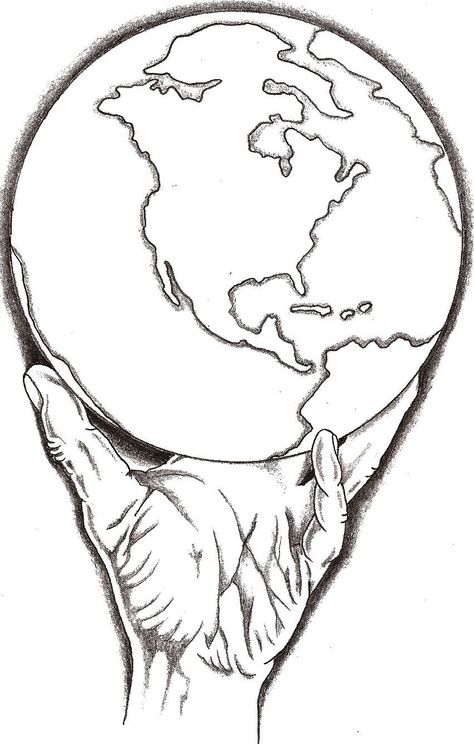 Bvb Tattoo, Hands Holding Earth, Earth Sketch, Holding Earth, Earth Tattoo, Hands Tattoo, Half Sleeve Tattoos Drawings, Earth Drawings, Tattoo Outline Drawing