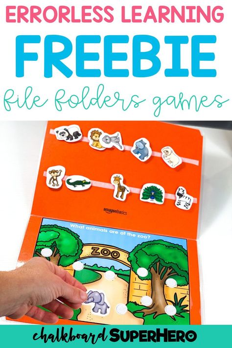 Are you looking for a hands-on learning activity that you can use with your special needs students in the classroom? You don’t want to miss this classroom freebie that includes 4 file folder games which works perfectly to use for errorless learning. These free file folder games are great to use for independent work stations, one on one instruction, or even be sent home for extra practice. With this errorless learning activity, your students can gain confidence and increase student engagement. File Folder Activities Free Printables Preschool, File Folder Games Speech Therapy, Free File Folders Special Education, Free Errorless File Folders, Free File Folder Games For Toddlers, Free Errorless Learning Activities, Preschool File Folders Free Printable, Busy Boxes For Older Kids, Free File Folder Games For Preschool