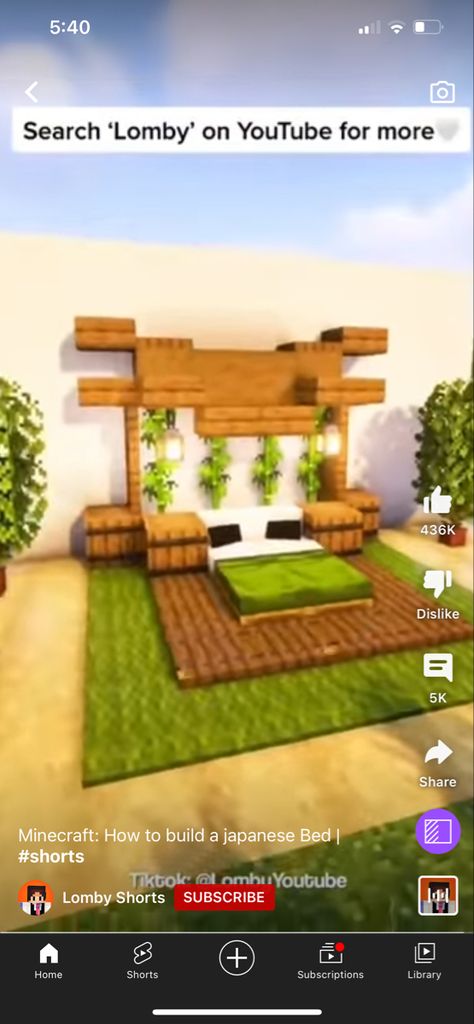 Minecraft Dog Kennel Ideas, Japanese Bed Minecraft, Minecraft Japanese Builds Interior, Minecraft Japanese Bedroom, Japanese Buildings Minecraft, Room Ideas Japanese, Japanese Builds Minecraft, Bed Minecraft Ideas, Minecraft Exterior Design