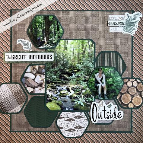 Adventure Scrapbook Layouts – Karyn Crops Camping Scrapbook Layouts, Camping Scrapbook, Scrapbooking Retreats, Unique Scrapbooks, Travel Scrapbook Pages, Scrapbook Design Layout, Vacation Scrapbook, Creative Memories Scrapbooking, Scrapbook Layout Sketches