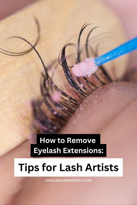 Master the art of safe eyelash extension removal! Discover expert tips to protect and maintain your clients' natural lash health while seamlessly removing extensions.  #LashArtist #EyelashExtensions #LashRemoval #LashCare #ProTips #LashHealth #EyelashExtensionRemoval #HealthyLashes Removing Eyelash Extensions At Home, How To Remove Lashes, How To Remove Lash Extensions At Home, At Home Lash Extensions, Remove Lash Extensions, Eyelash Extension Removal, Artist Tips, For Lash, Lash Artist