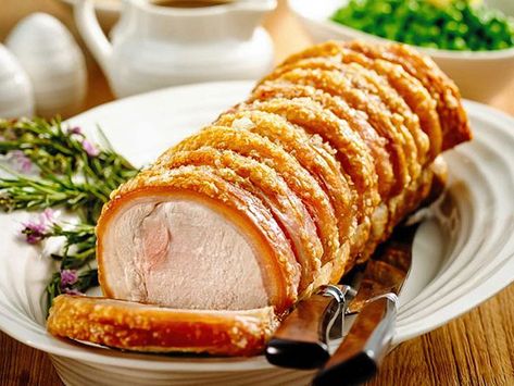 Rolled Pork Roast, Roast Pork Crackling, Crackling Recipe, Pork Leg Roast, Creamy Potato Bake, Slow Roast Pork, Roast Pork Loin, Pork Crackling, Rolled Roast