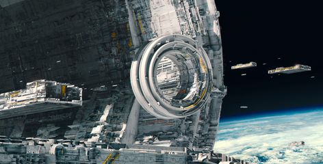 ArtStation - Space Station - Concept practice., JULIAN CALLE Sci Fi Space Station, Space Station Art, Starship Concept, Sci Fi City, Sci Fi Environment, Starship Design, Spaceship Concept, Spaceship Art, Spaceship Design