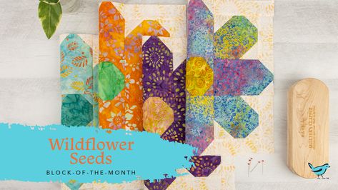 Wildflower Seeds Block-of-the-Month – Flower Block Of The Month, Month Flowers, Wildflower Seeds, Block Pattern, Quilt Kit, Pattern Free, Quilt Shop, Quilt Pattern, How Beautiful