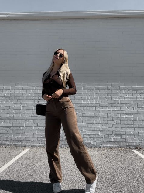 Brown Top Outfit, Brown Jeans Outfit, Brown Denim Jeans, Brown Denim, Brown Jeans, Top Ideas, Brown Outfit, My Black, Causual Outfits