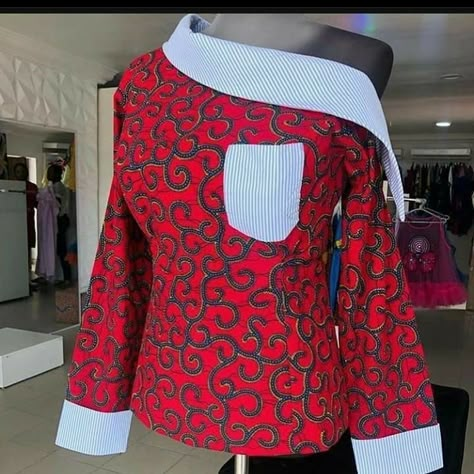 Ankara Blouse Styles, African Skirt Outfit, Ankara Blouses, Ankara Blouse, African Blouses, African Print Tops, African Print Dress Ankara, African Fashion Designers, Short African Dresses