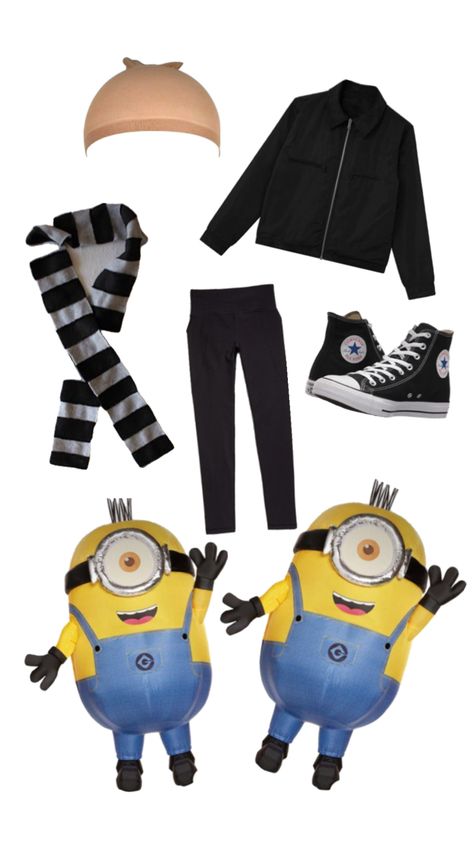 Gru Halloween Costume Girl, Gru Costume Girl, Gru Costume, Halloween Costume Girl, Halloween Sleepover, Halloween Duos, Halloween Costume Idea, Duo Halloween Costumes, Group Costumes