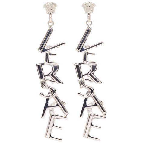 Versace Silver Logo Earrings ($200) ❤ liked on Polyvore featuring jewelry, earrings, versace, accessories, silver letter pendant, versace pendant, silver initial pendant, letter stud earrings and silver earrings Versace Pendant, Jewelry Letter, Versace Earrings, Initial Earrings Studs, Jewelry Logo Design, Art Deco Sapphire Ring, Diamond Accessories, Jewelry Editorial, Versace Jewelry