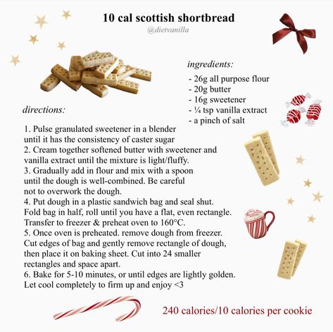 Calorie Aesthetic, Low Calorie Baking, Food Calories List, Food Calorie Chart, Scottish Shortbread, Low Cal Dessert, Homemade Cookbook, Food Receipt, Low Cal Recipes