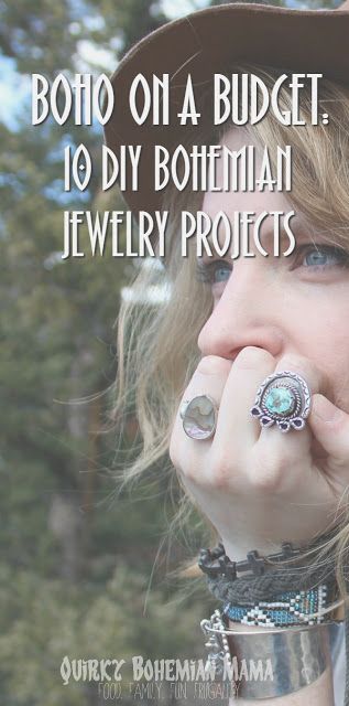 Boho on a Budget: 10 DIY Bohemian Jewelry Projects Diy Boho Rings, Boho Jewelry Diy Bohemian, Bohemian Jewelry Diy, Boho On A Budget, Hippie Jewelry Diy, Boho Bracelets Diy, Bohemian Chic Jewelry, Hippie Crafts, Diy Bohemian