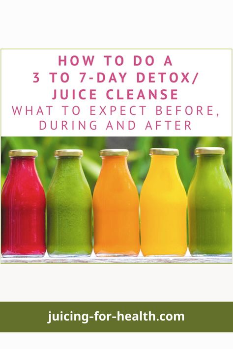 3 TO 7-DAY DETOX/JUICE CLEANSE��—WHAT TO EXPECT BEFORE, DURING AND AFTER Juice Cleanse Plan, 5 Day Juice Cleanse, Liver Cleanse Juice, Best Juicing Recipes, 3 Day Juice Cleanse, 7 Day Detox, Detox Juice Cleanse, Juice Cleanse Recipes, Best Smoothie