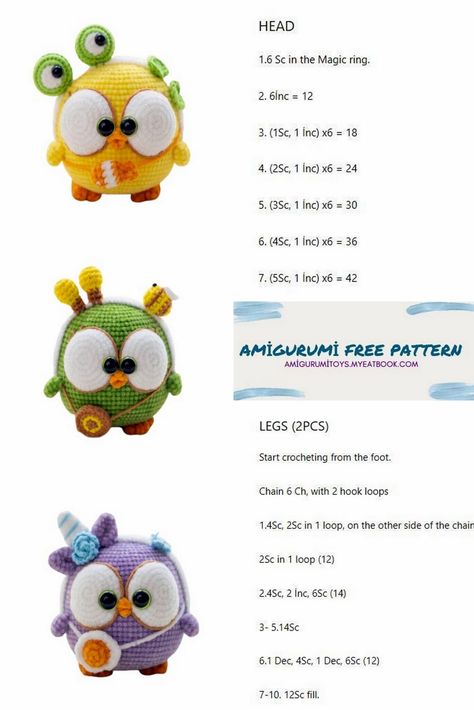 Amigurumi Plump Bud Free Pattern - Amigurumi toys Owl Amigurumi Free Pattern, Crochet Tulip, Crochet Toys Free Patterns, Crochet Doll Tutorial, Crochet Toys Free, Crochet Keychain Pattern, Pola Amigurumi, Crochet Baby Toys, Crochet Animals Free Patterns