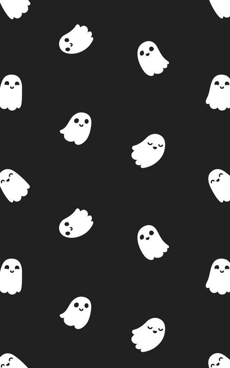 Ghosts Wallpaper, Dark Decor, Wallpaper Design, Halloween Wallpaper, Halloween Ghost, Black Background, Solid Black, Cute Cartoon, Floating