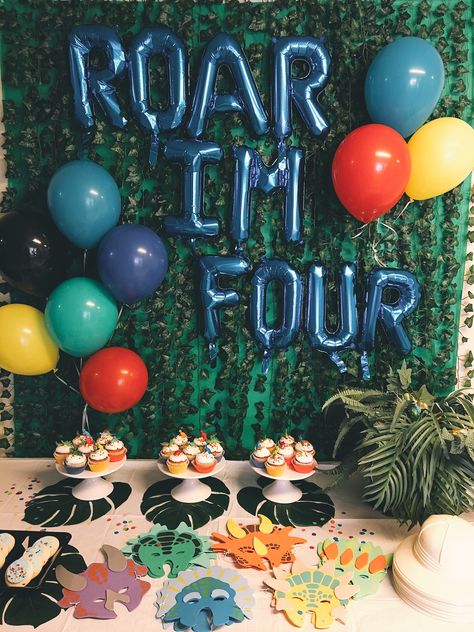 4th Birthday Party Theme, 4th Birthday Party Ideas, Dinosaur Birthday Theme, Dinosaur Birthday Party Decorations, 4th Birthday Party, Dinosaur Themed Birthday Party, Boy Birthday Party Themes, Dino Birthday Party, Dino Birthday