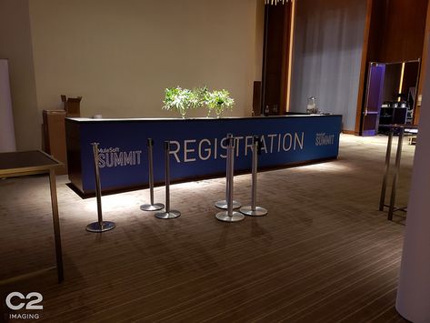 Counter Graphics - Event Registration | by C2 Imaging Event Registration Counter, Conference Registration Table, Registration Counter Design, Check In Table Event, Registration Table Ideas Conference, Event Registration Design, Registration Booth, Registration Table, Experiential Marketing Events