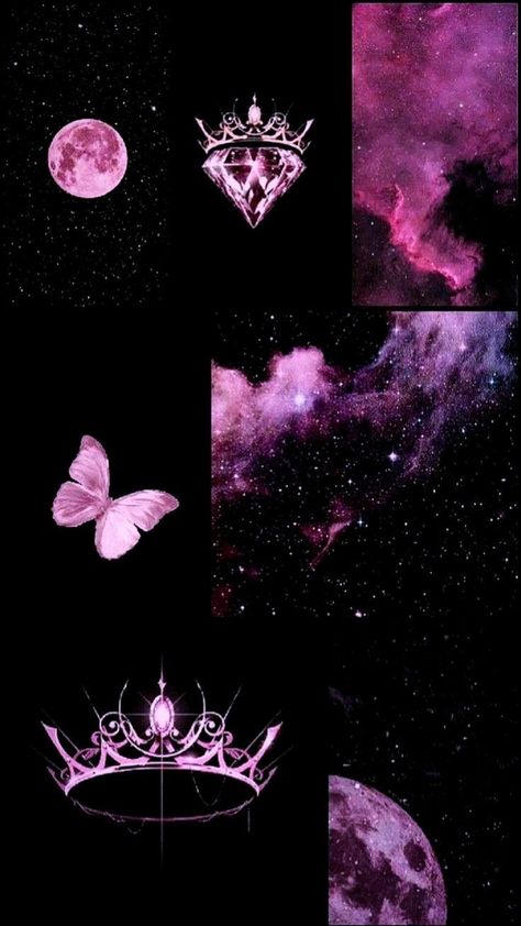 Pink Black Asthetics, Black Wallpaper Asthetics, Quotes Aesthetic Pictures, Positive Quotes Aesthetic, Moon And Stars Wallpaper, Purple Queen, Jelly Wallpaper, Sparkle Wallpaper, Disney Princess Artwork