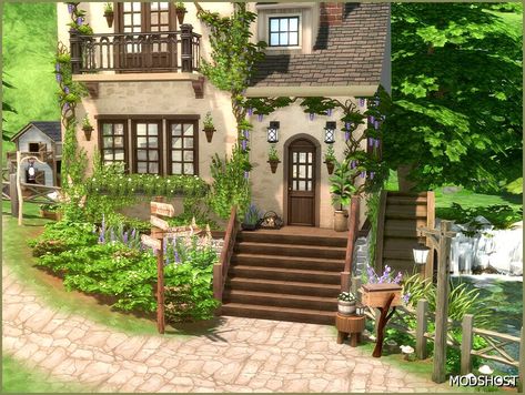 Download Amethyst Falls Cottage (NO CC) for Sims 4 at ModsHost NOW! A small cozy stone cottage in the countryside, nestled among lush greenery. Comes with a fishing pond (with a tiny waterfall), a chicken coop area, and a small garden. 1 Bedroom 1 Bathroom 1 Kitchen Intended for 1 – 2 sims. Everything’s functional. Ready for sims to move in. No CC. See notes for required ... #sims #gaming #sims4cc #videogames #house Sims Cottage, Sims 4 Cottage Bathroom, Sims 4 Small Cottage, Sims 4 Cottage House Download, Sims 4 Cottage No Cc, Sims 4 Pond Cc, Sims 4 Cottage Cc, Sims 4 Cottage, Small Country Homes