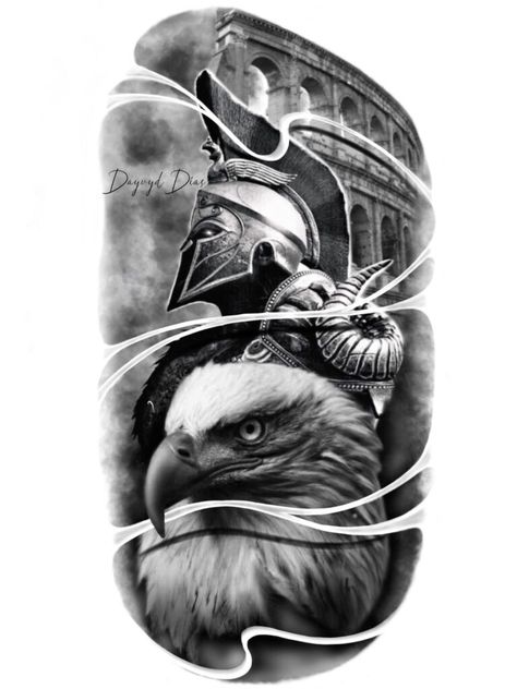 190+ Gladiator Tattoos Inspired From Medieval Warriors (2022) - TattoosBoyGirl Animal Warrior Tattoo, Sparta Tattoo Design, Gladiator Tattoos, Warrior Tattoo Design, Sparta Tattoo, Eagle Head Tattoo, Gladiator Tattoo, Spartan Tattoo, Lion Tattoo Sleeves