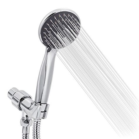 [$14.44 Save 24%] #LightningDeal 76% claimed: Handheld Shower Head High Pressure 5 Spray Settings Massage Spa Detachable Hand Held Showerhead Chrome Face with Hose and Adjustable Bracket Bathroom Vanity Shelves, Removable Shower Head, Led Shower Head, Shower Head With Hose, Vanity Shelves, Bathroom Accessories Luxury, High Pressure Shower Head, Decorating Bathroom, Steam Showers Bathroom