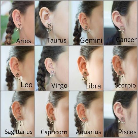 Ear Piercings Chart, Constellation Earrings, Diy Easter Gifts, Jewelry Cleaning Solution, Star Constellations, Zodiac Gifts, Ear Jacket, Ear Piercing, Unisex Jewelry